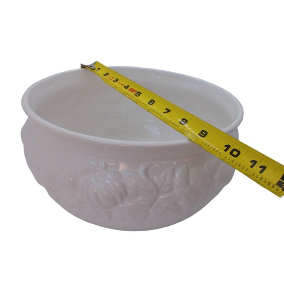3qt Serving Bowl White Fall Corn Pumpkin Gourd Leaf Ceramic Cooks Club Vintage - Picture 5 of 7